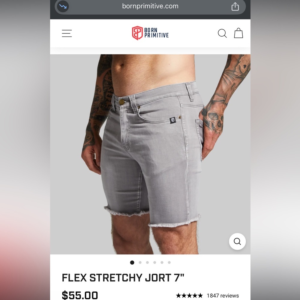 MENS BORN PRIMITIVE JORTS EUC